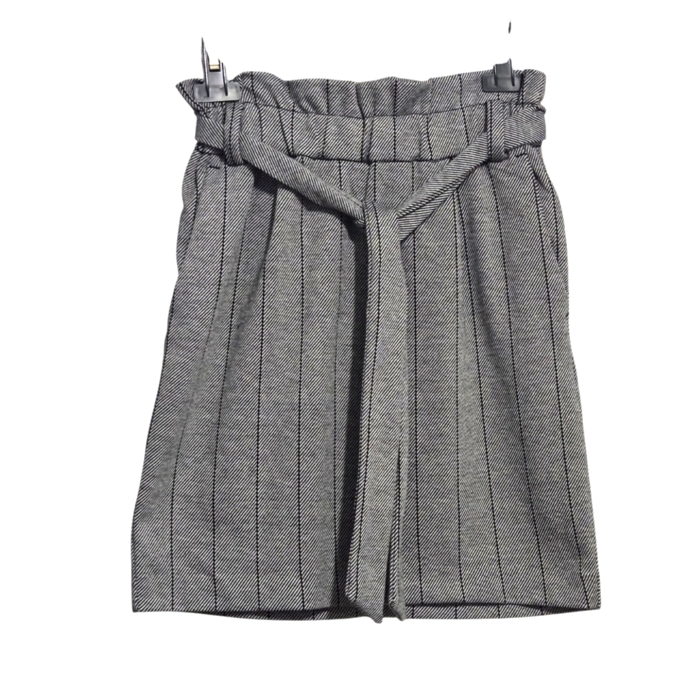 Dynamite Gray Striped Elastic Belted Waist Women's Skirt Size XXS